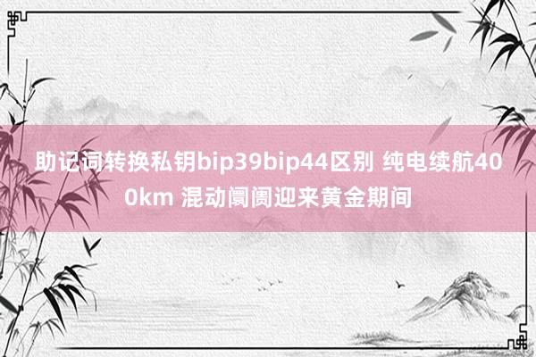 助记词转换私钥bip39bip44区别 纯电续航400km 混动阛阓迎来黄金期间